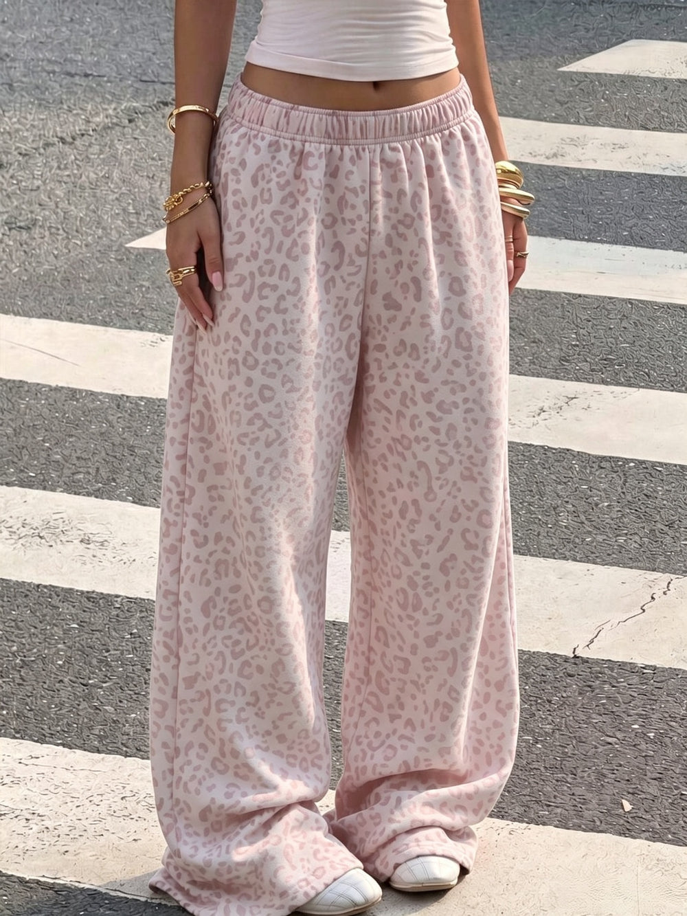 Pink Leopard casual trousers